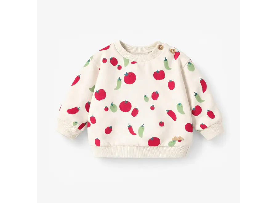 Cream Sweater with Tomatoes