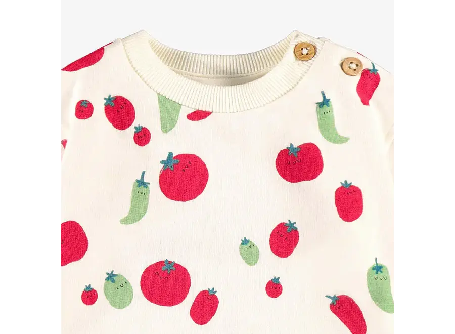 Cream Sweater with Tomatoes