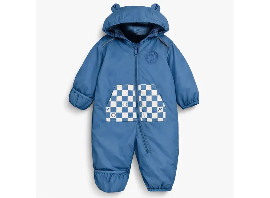 Blue Rain One-piece with Checkered pocket