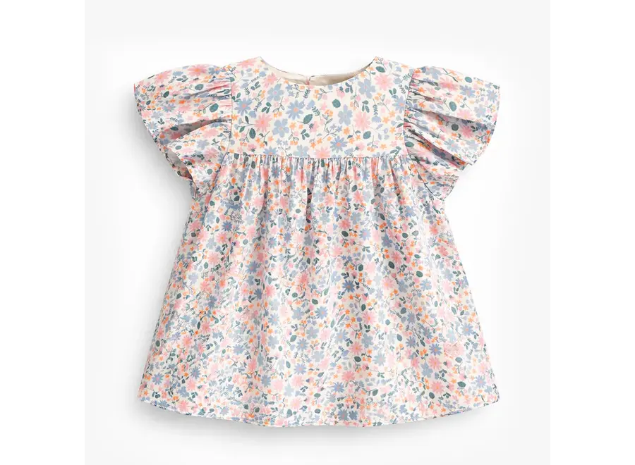 White Dress with Floral Pattern