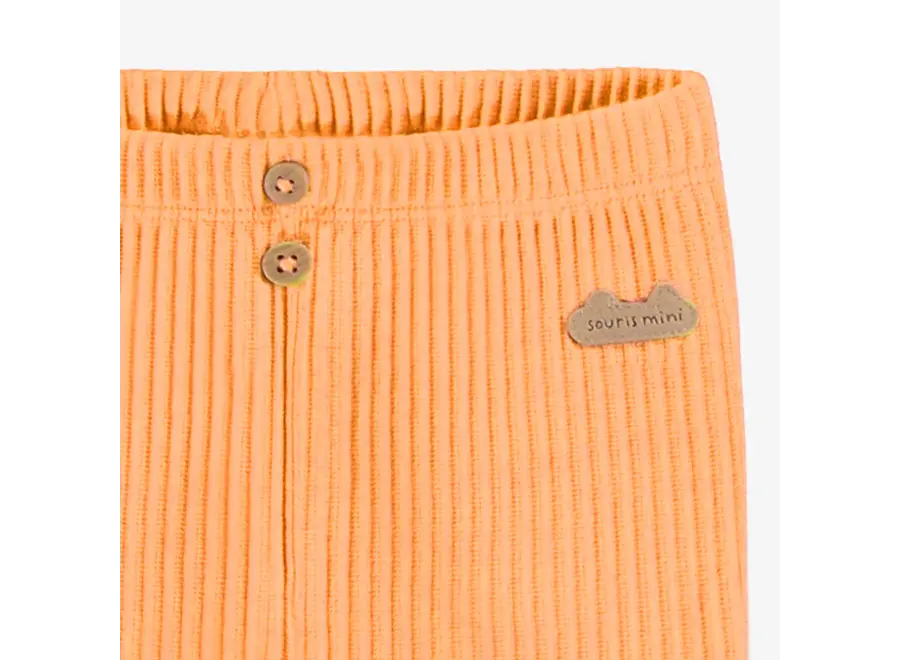 Orange Ribbed Knit 3/4 Leggings, Newborn