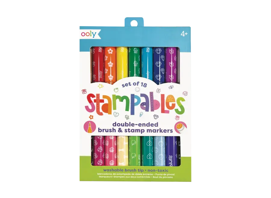 Stampables Double-Ended Stamp & Brush Markers (set of 18)