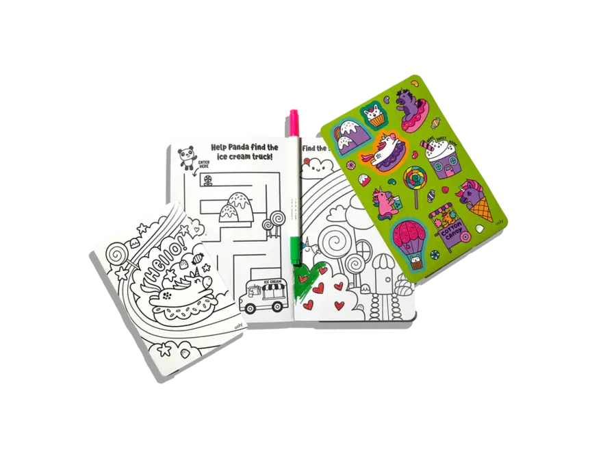 Let's Go! Activity & Coloring Kit - Unicorn Candy Town
