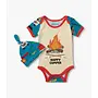 Retro Camping Bodysuit with Hat