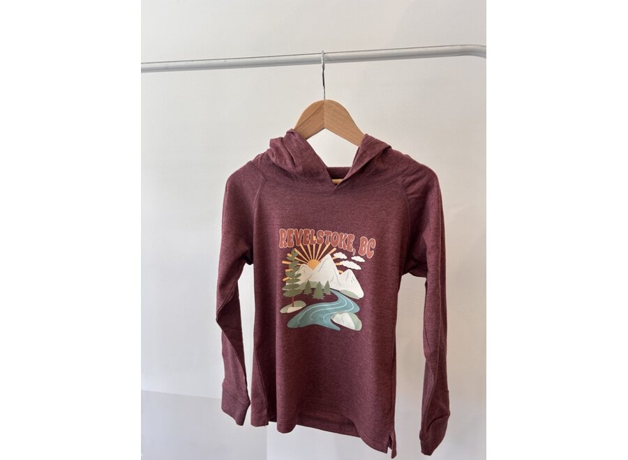 Kids 'Retro Mountain Revelstoke BC' Lightweight Hoodie