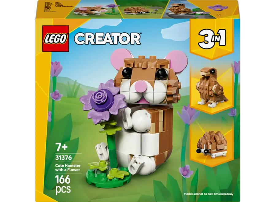 Cute Hamster with a Flower