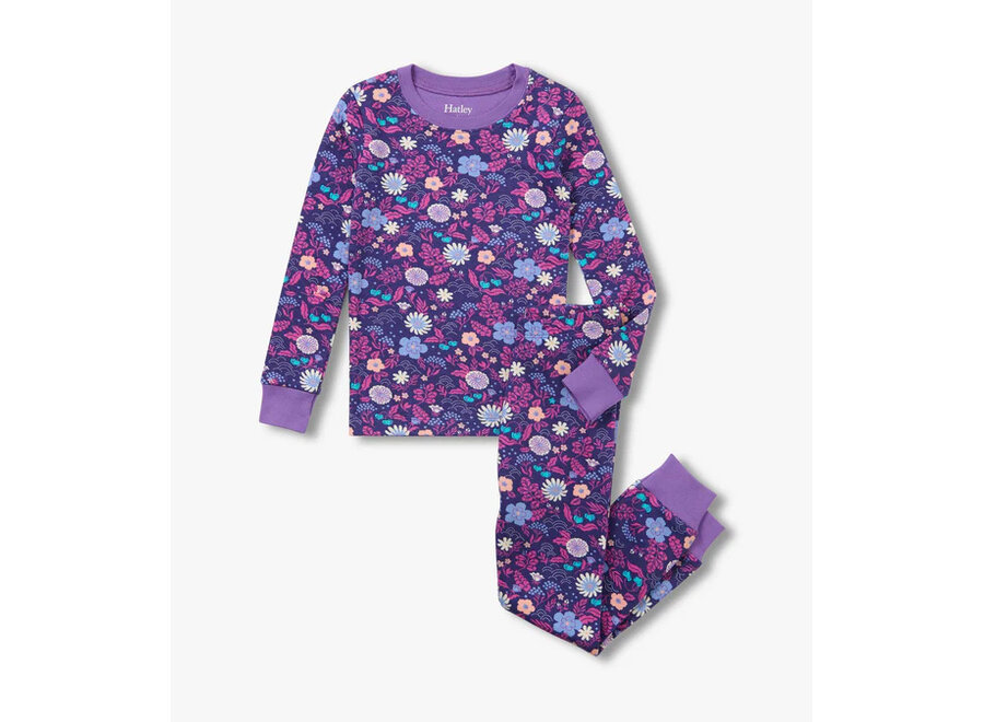 Tiny Flowers Cotton Rib Pajama Set