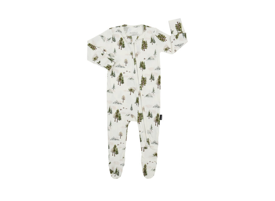 Ribbed Bamboo Footed Zipper Sleeper