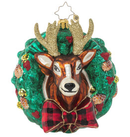 Radko Rustic Reindeer Wreath