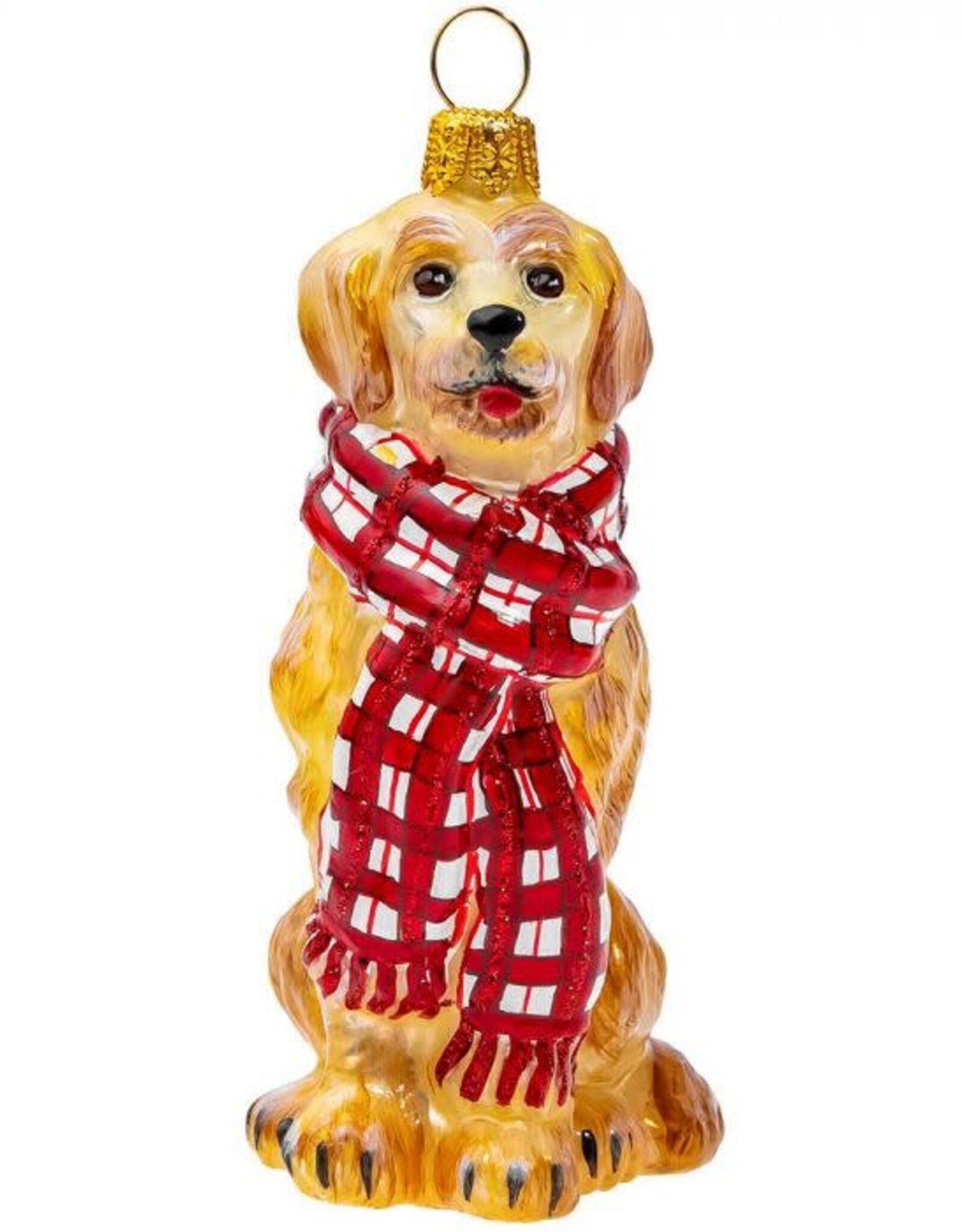 JTW Golden Retriever in Tartan Plaid Bushy Scarf