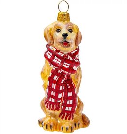 JTW Golden Retriever in Tartan Plaid Bushy Scarf