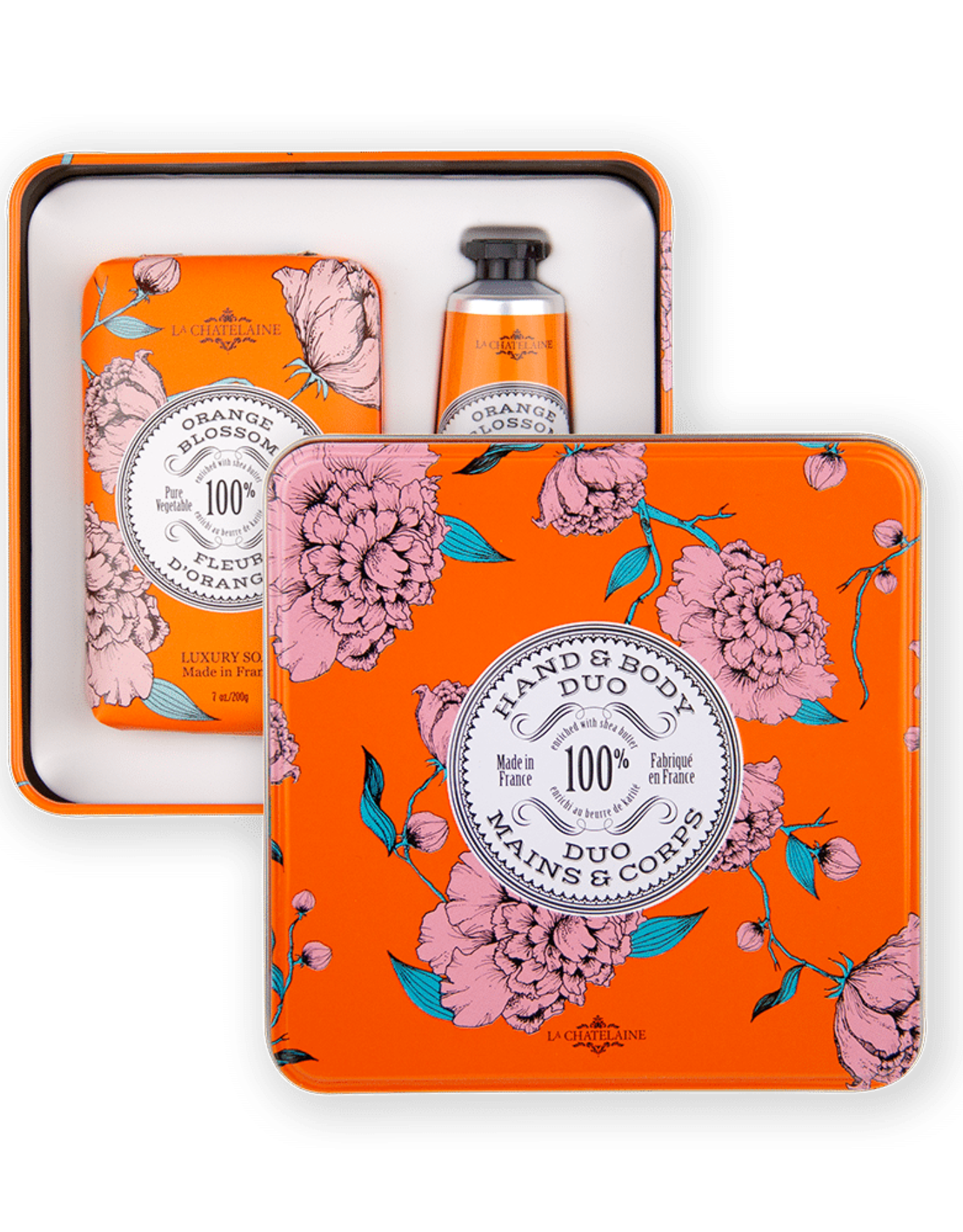 LA-CH La Chatelaine Orange Blossom - Hand and Body Duo Tin