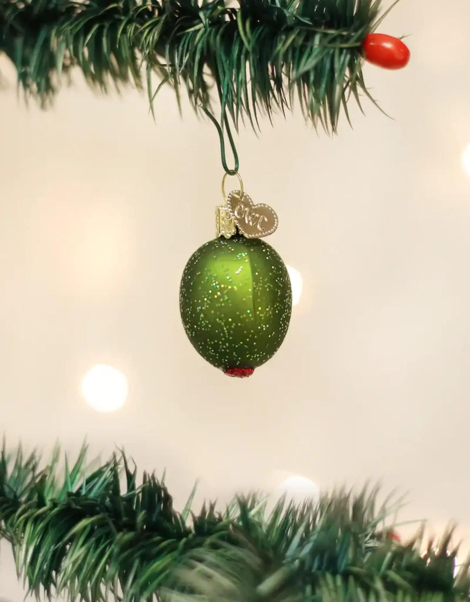 OWC Stuffed Green Olive Ornament
