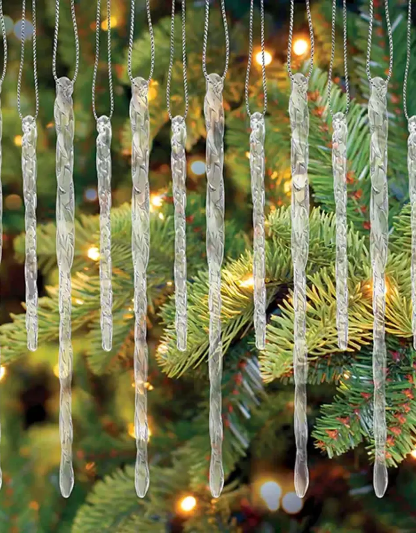 OWC Clear Glass Icicles (Set of 24)