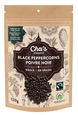 Sri Lanka Cha's Organics Whole Black Peppercorns, 120g