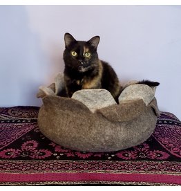 Nepal Lotus Cat Bed, Grey, Nepal