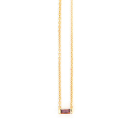 Fair Anita Prism Gold Necklace with Garnet, India