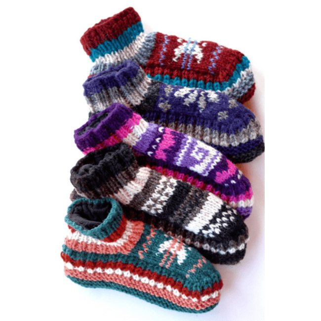 Fleece Lined Knit Wool Slipper