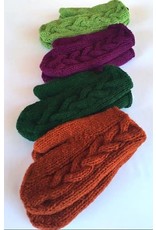 Nepal Cable Knit Lined Wool Mitten, Nepal