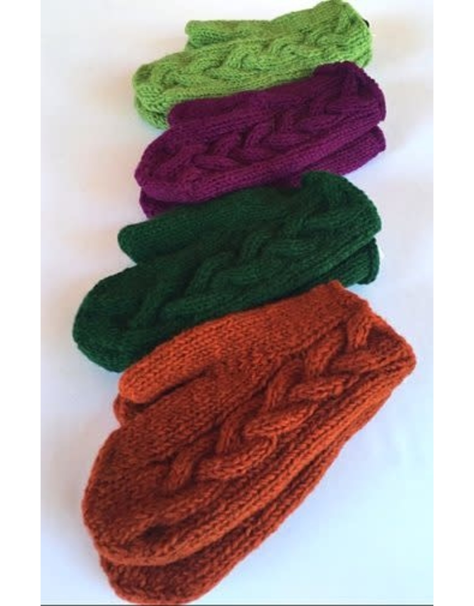 Nepal Cable Knit Lined Wool Mitten, Nepal