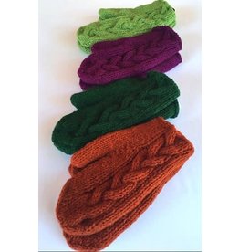 Nepal Cable Knit Lined Wool Mitten, Nepal