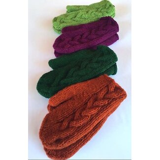 Nepal Cable Knit Lined Wool Mitten