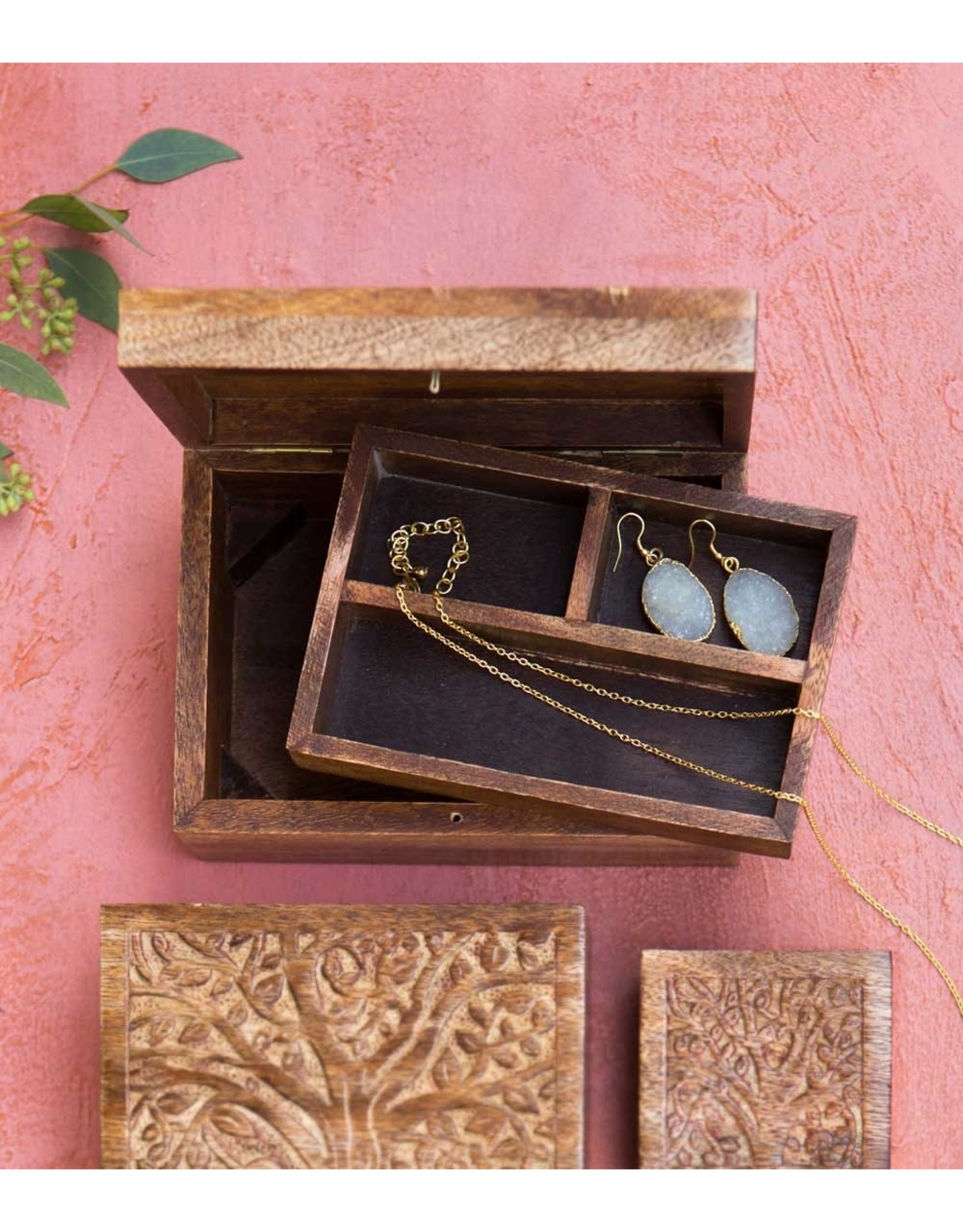 India Aranyani Tree of Life Jewelry Box w/ Tray