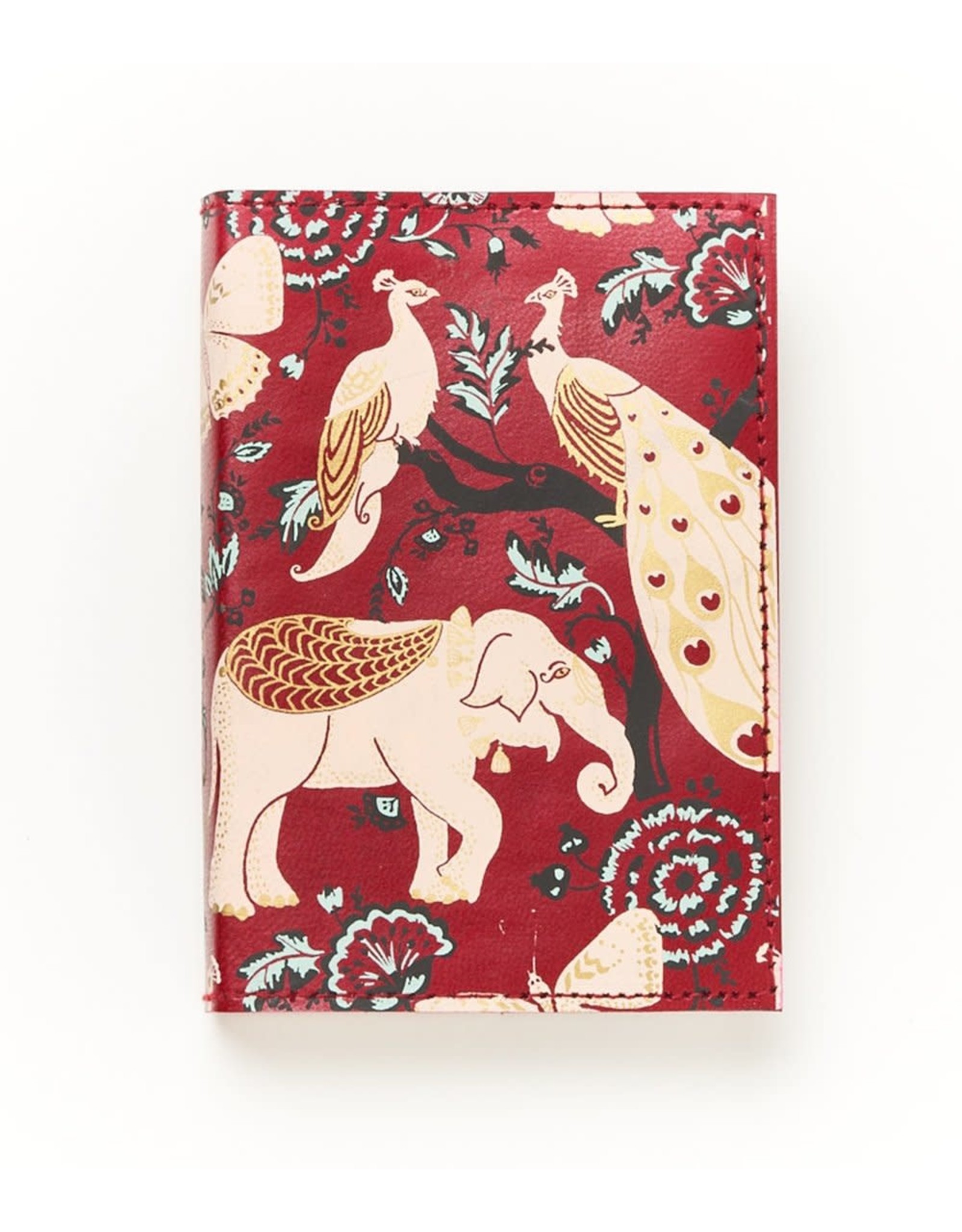 India Fauna Leather Journal- Red Garden