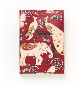 India Fauna Leather Journal - Red Garden, India