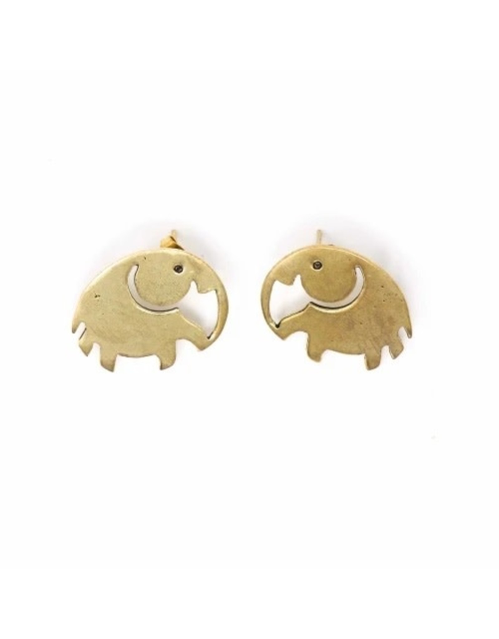 Brass Elephant stud Earrings - Village 