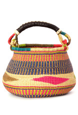 Swahili Wholesale Pear Bottom Bolga Basket, assorted. Ghana