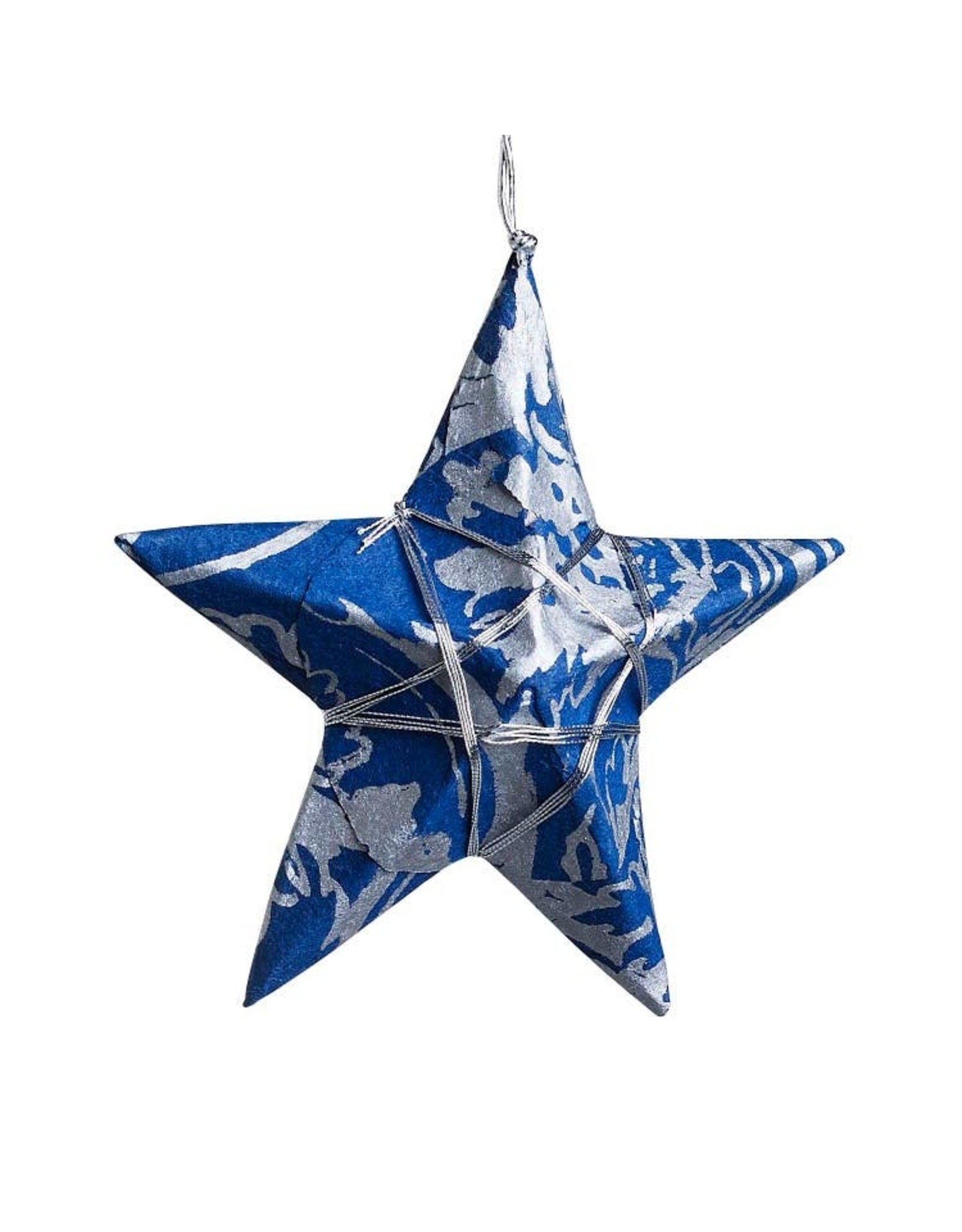Bangladesh Silver Sky Paper Star Ornament, Bangladesh
