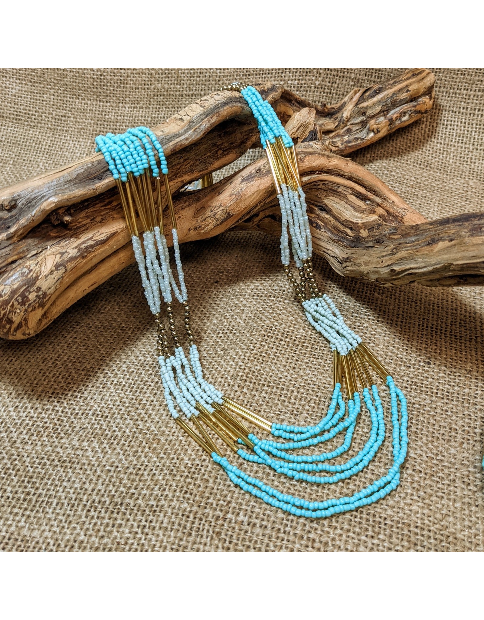 India Stranded Teal Bead Necklace, India