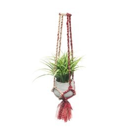 India CLEARANCE Sari Macrame Plant Hanger, India