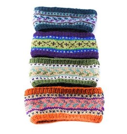 Nepal Fleece Lined Patterned Knit Wool Headband