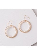 China Maisie Gold & Pearl Hoop Earrings, China