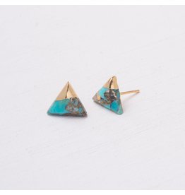 China Ezra Turquoise Triangle earrings, China