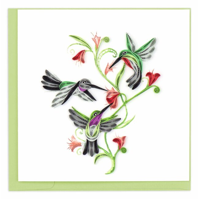 Quilling Card - Hummingbird Trio