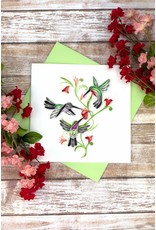 Vietnam Quilled Hummingbird Trio Card, Vietnam