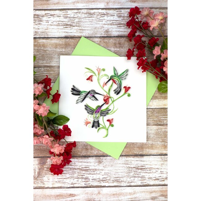 Quilling Card - Hummingbird Trio