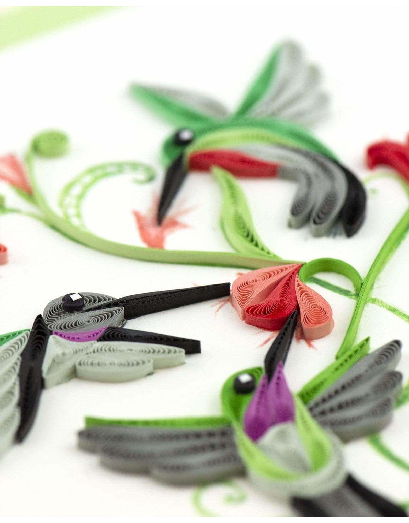 Vietnam Quilled Hummingbird Trio Card, Vietnam