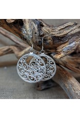 Indonesia Silver Plated Filigree Earrings, Indonesia