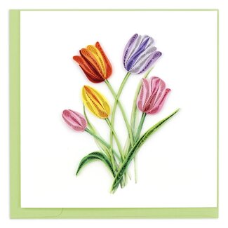 Vietnam Quilling Card - Colourful Tulips