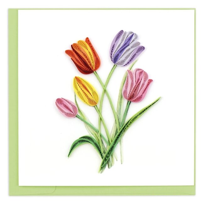 Quilled Card - Colourful Tulips