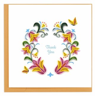 Vietnam Quilling Card - Flower Wreath Thank You