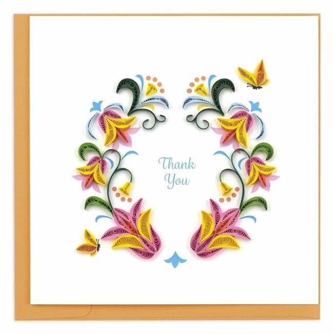 Quilled Card - Flower Wreath Thank You