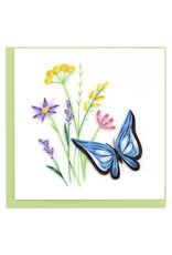 Vietnam Quilled Butterfly & Wildflowers Card, Vietnam