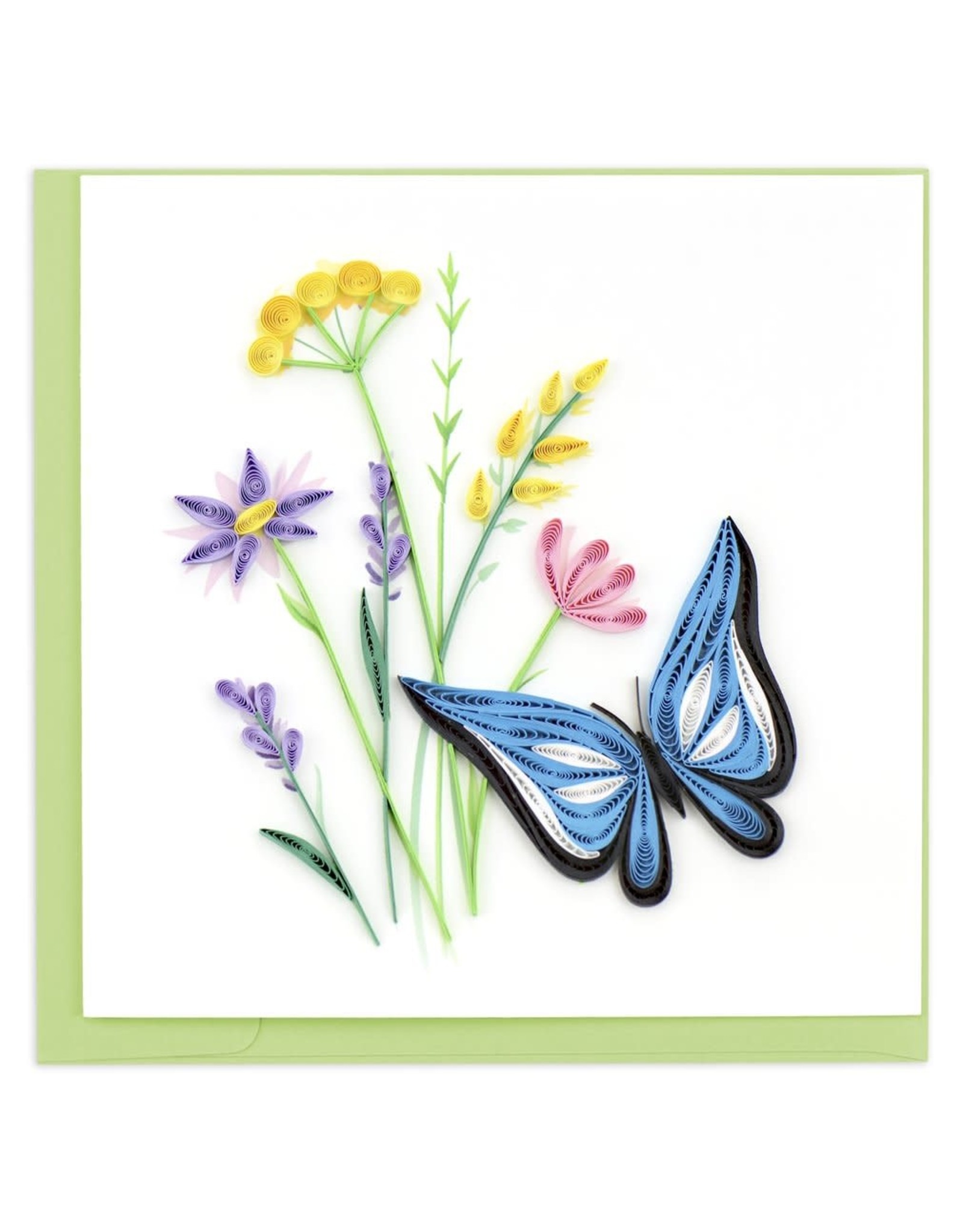 Vietnam Quilled Butterfly & Wildflowers Card, Vietnam