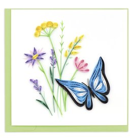 Vietnam Quilled Butterfly & Wildflowers Card, Vietnam