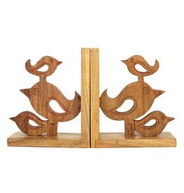 India Handcarved Acacia Bird Bookends, India